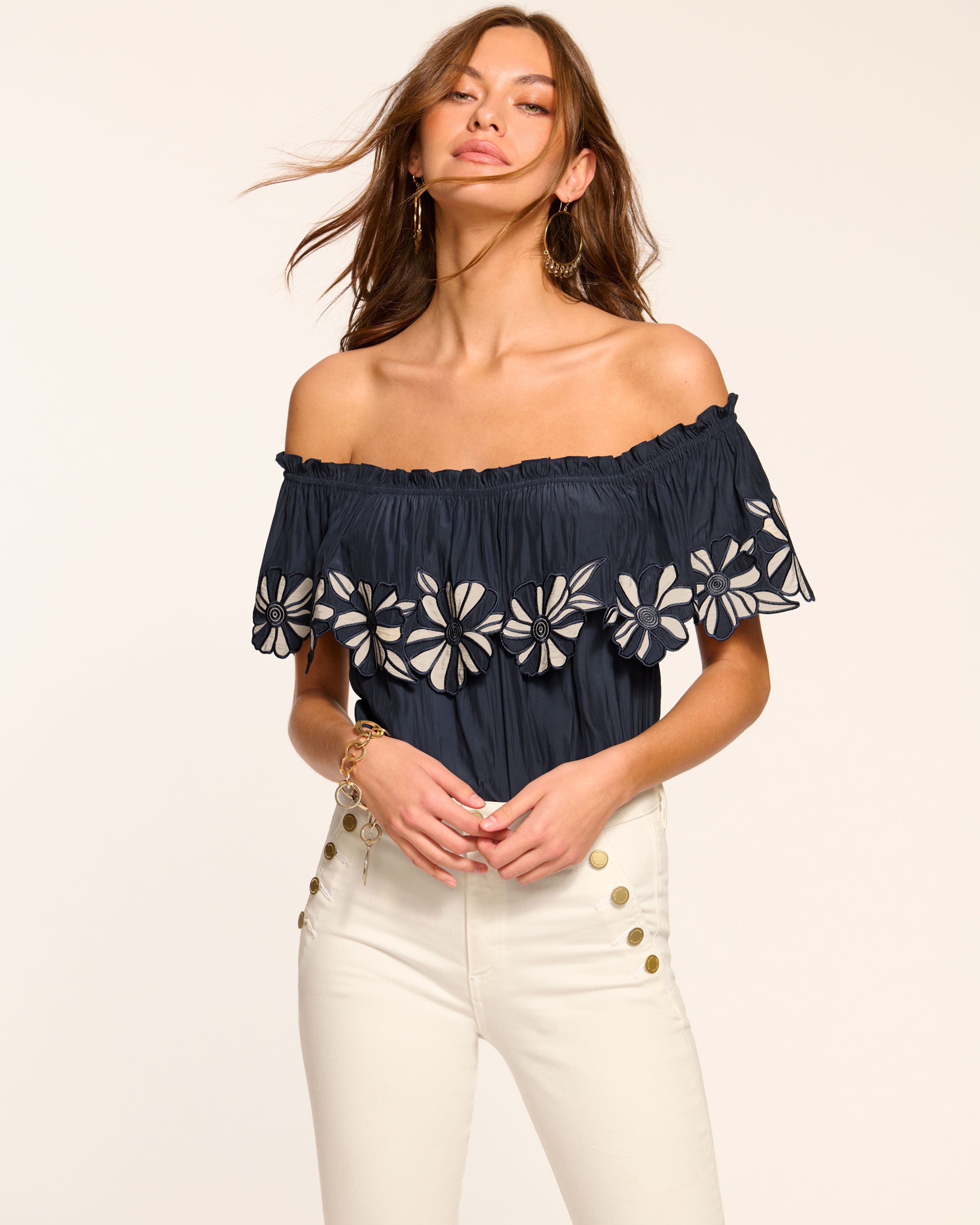 Terri Embellished Off-The-Shoulder Top