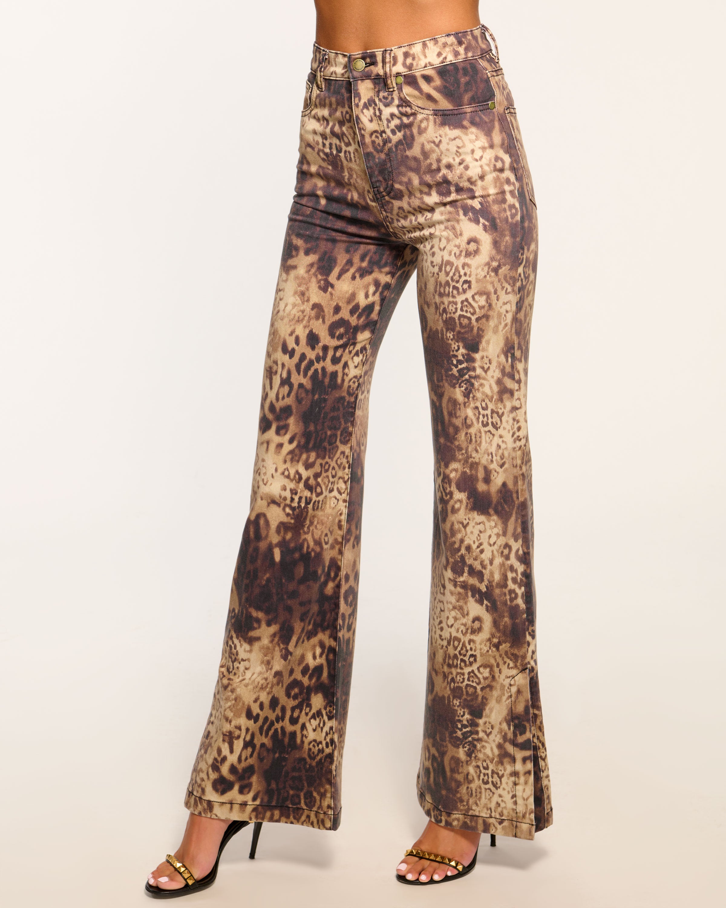 Printed Tyra High-Rise Flare Jean