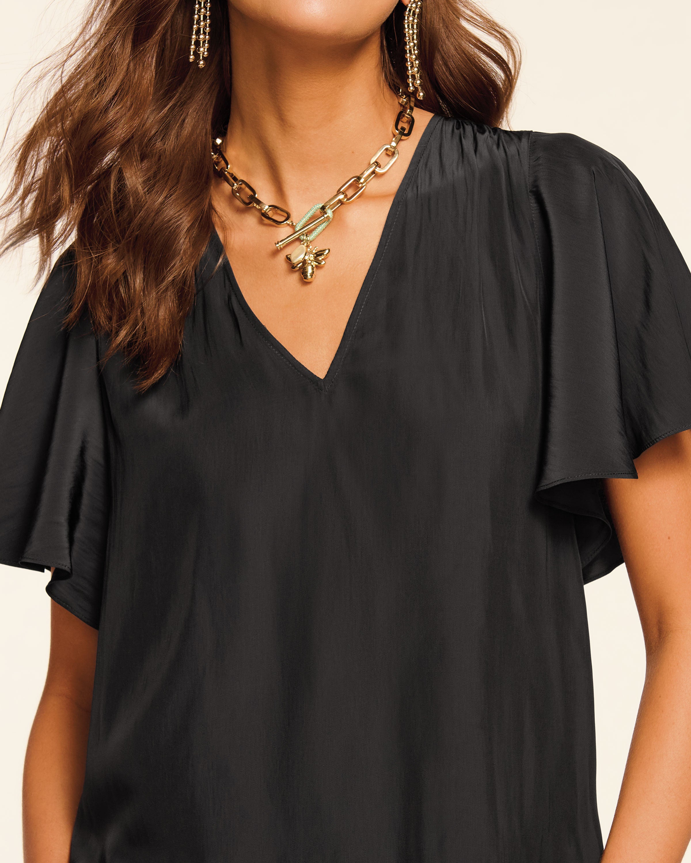 Lolita V-Neck Flutter Sleeve Blouse