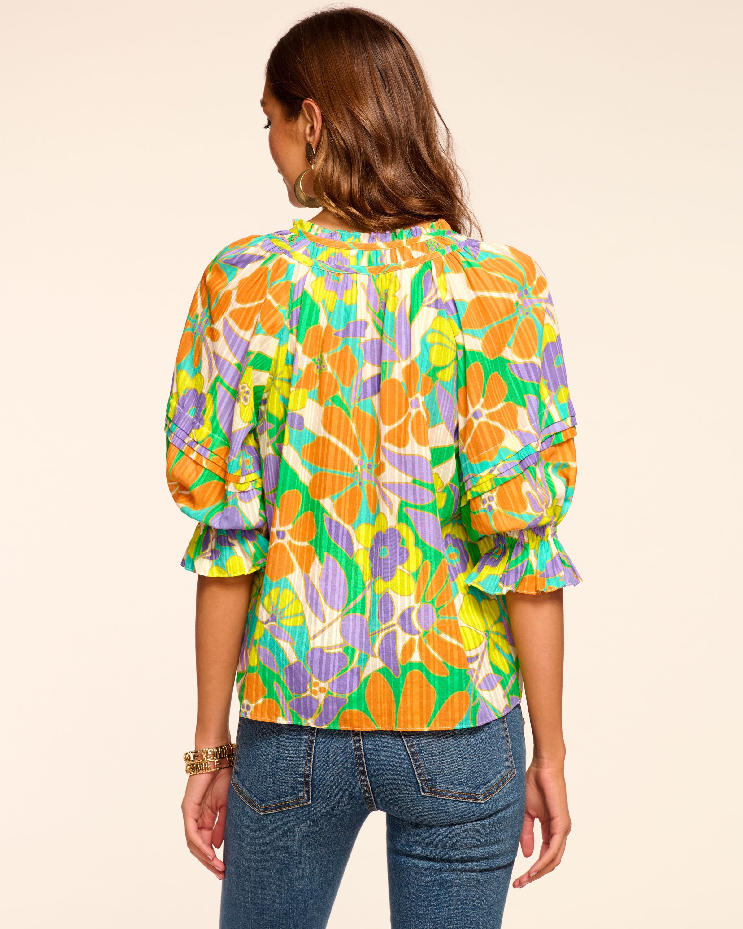 Trixie Puff Sleeve V-Neck Blouse