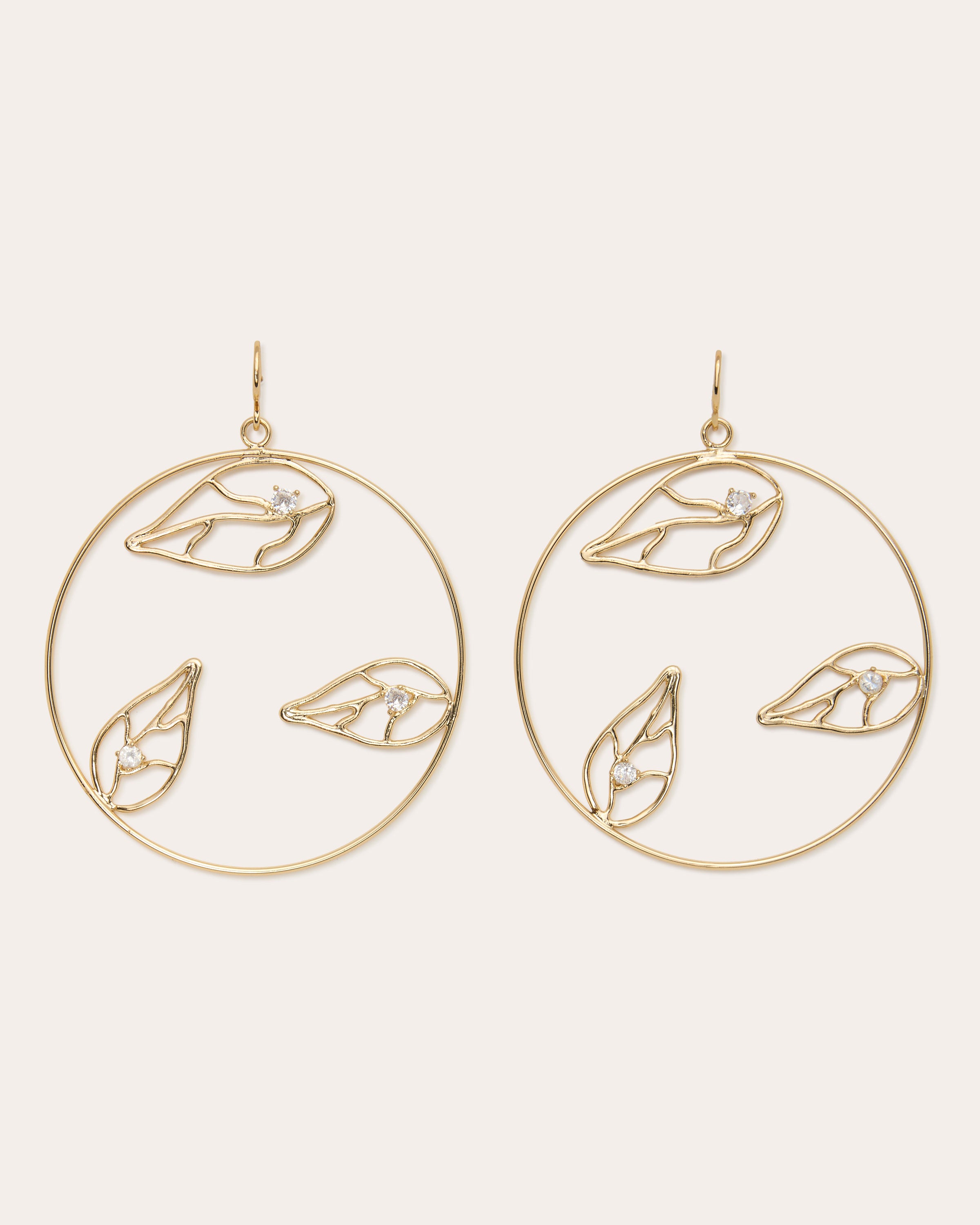 Abrie Leaf Hoop Earrings