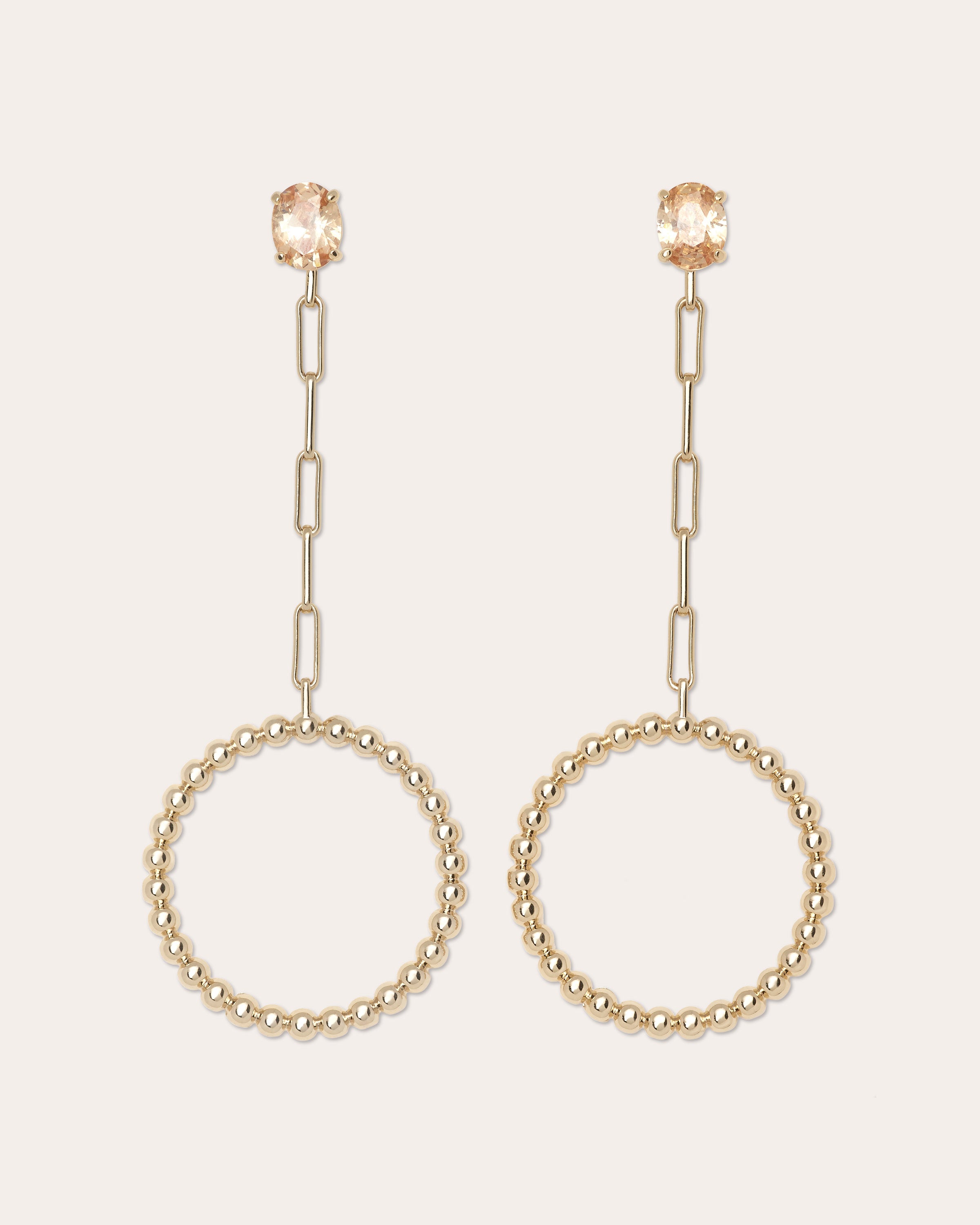 Lizzy Gemstone Hoop Earrings