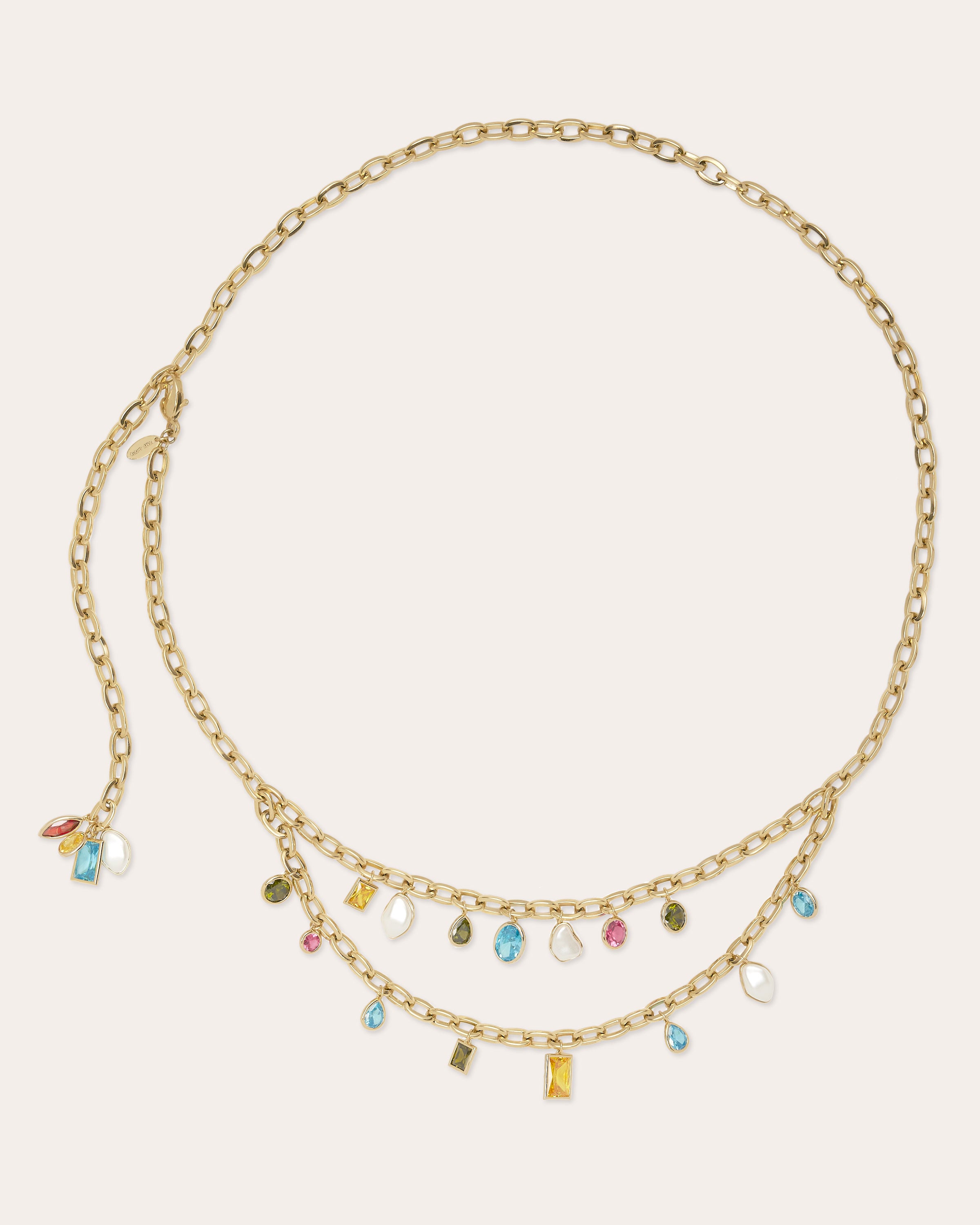 Millie Multicolor Stone Layered Chain Belt