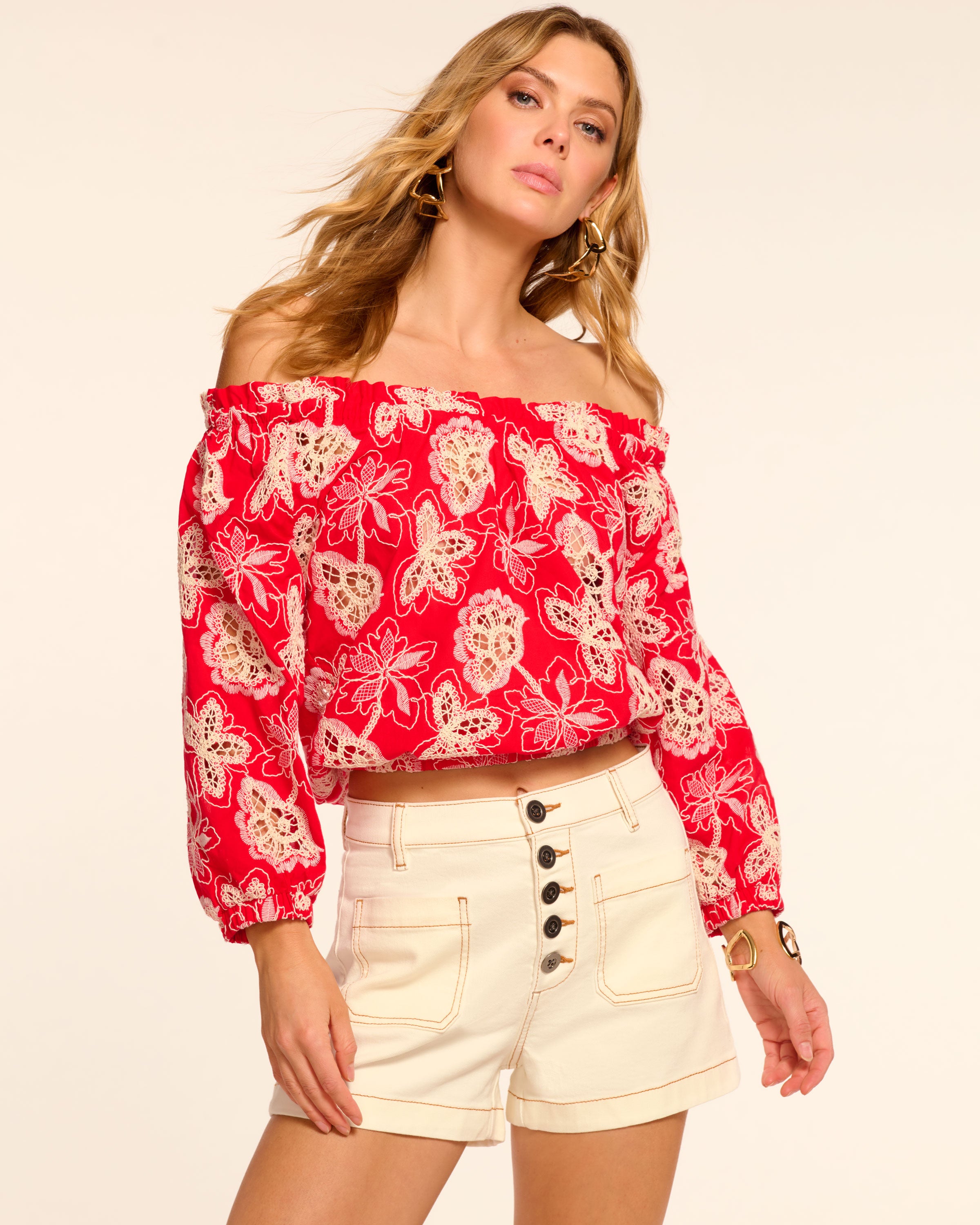 Rosalia Embroidered Off-The-Shoulder Top