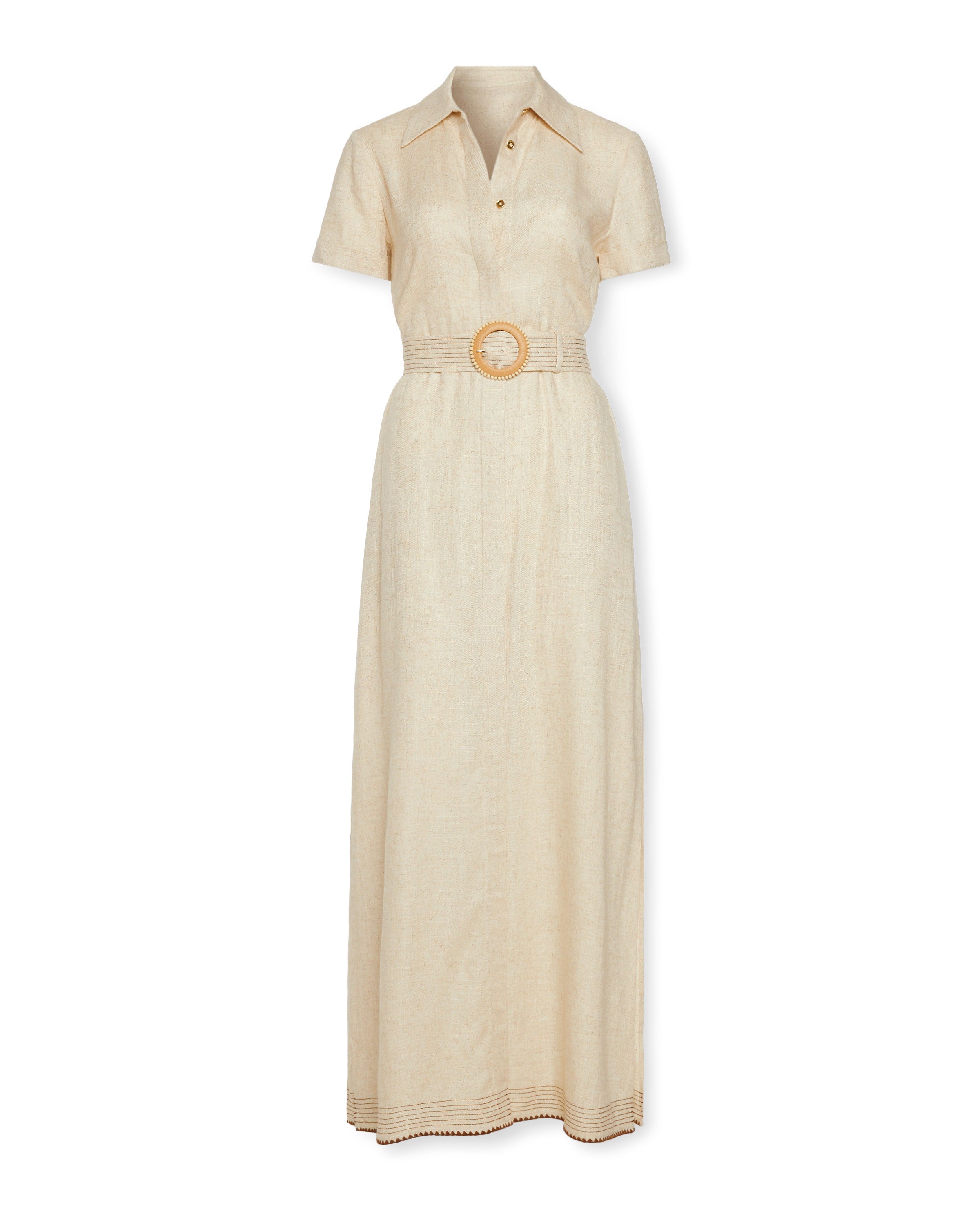 Melina Linen Short Sleeve Maxi Dress
