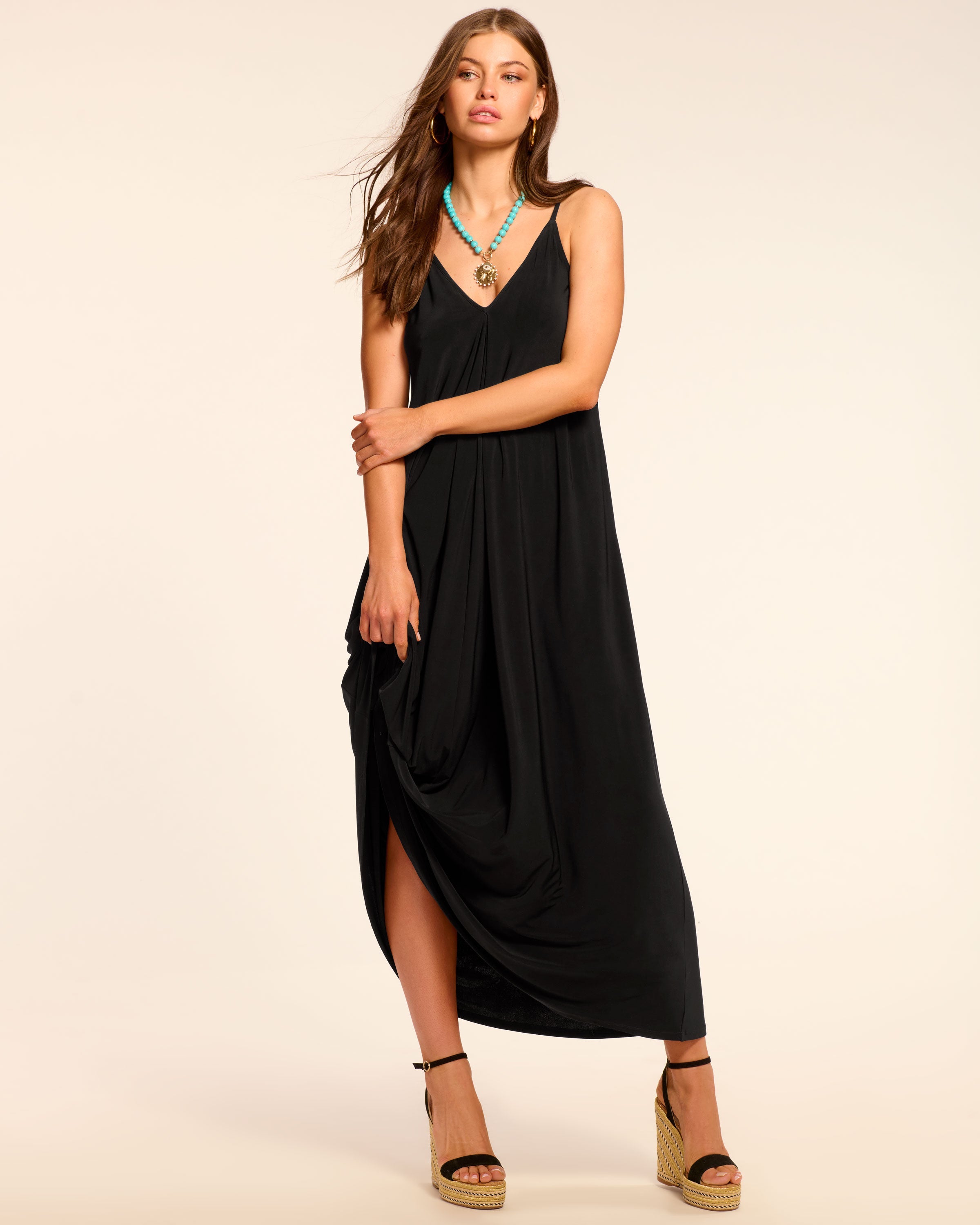 Clara Jersey V-Neck Maxi Dress