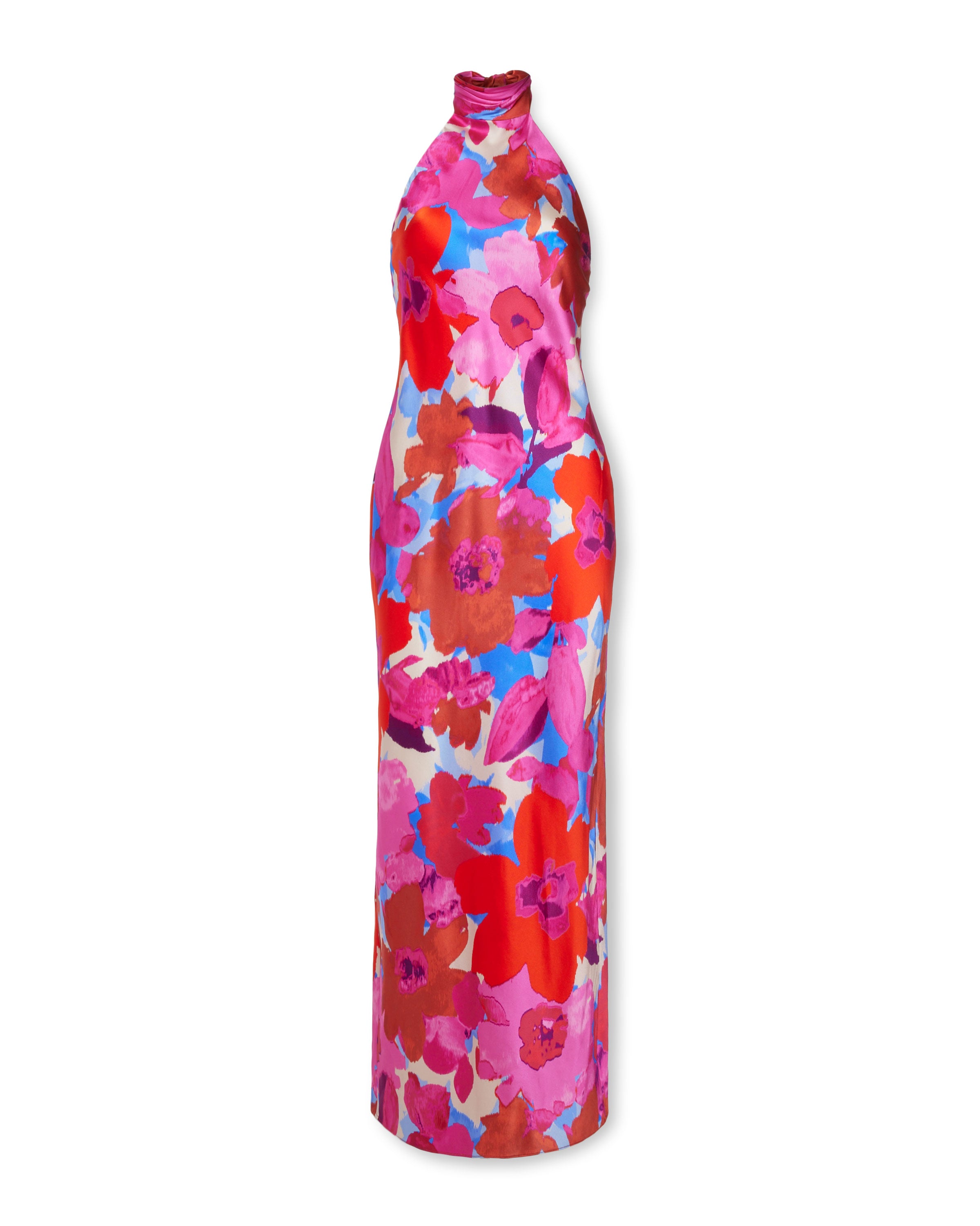 Floral Silk Tatiana Halter Gown