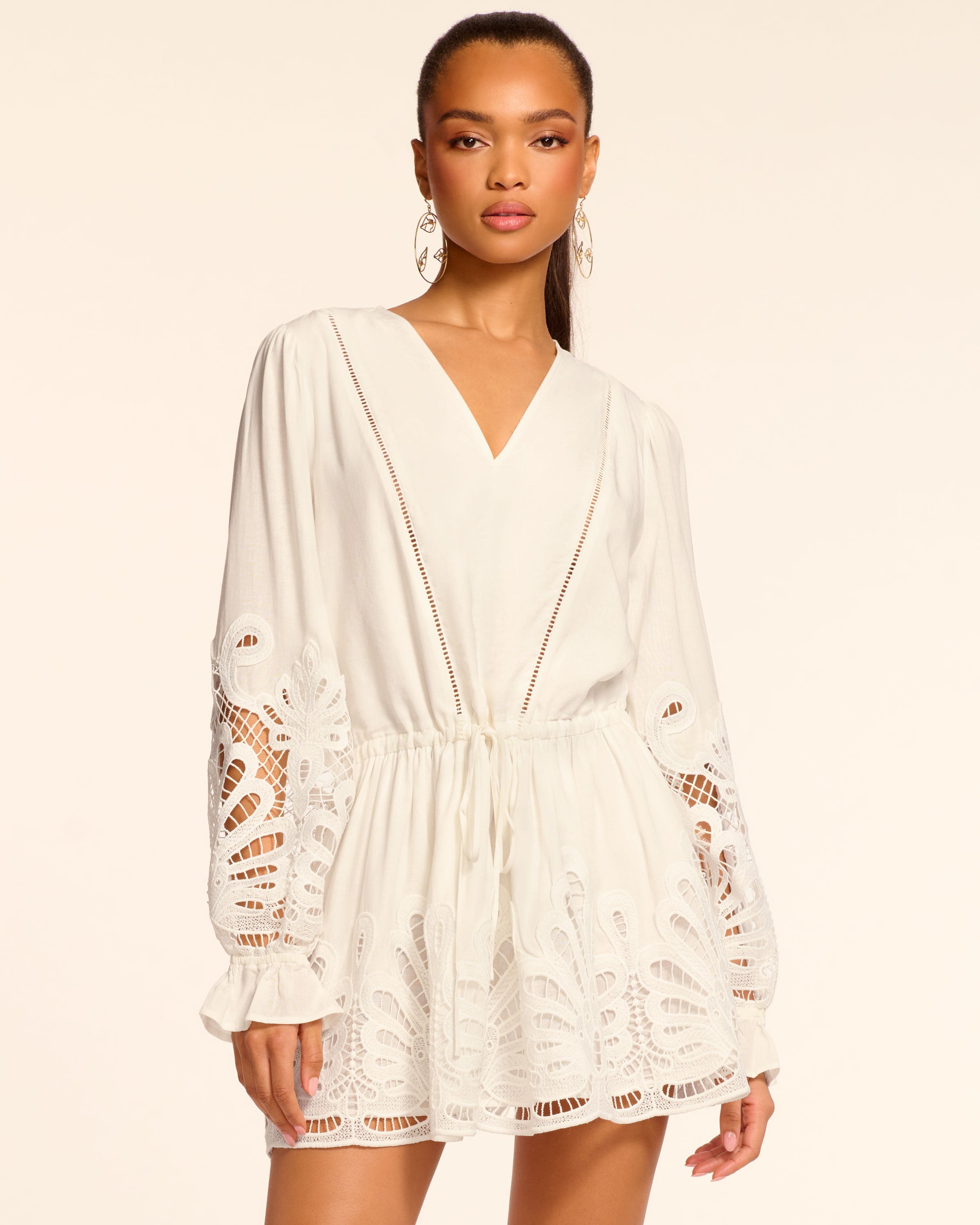 Ingrid Long Sleeve Eyelet Mini Dress