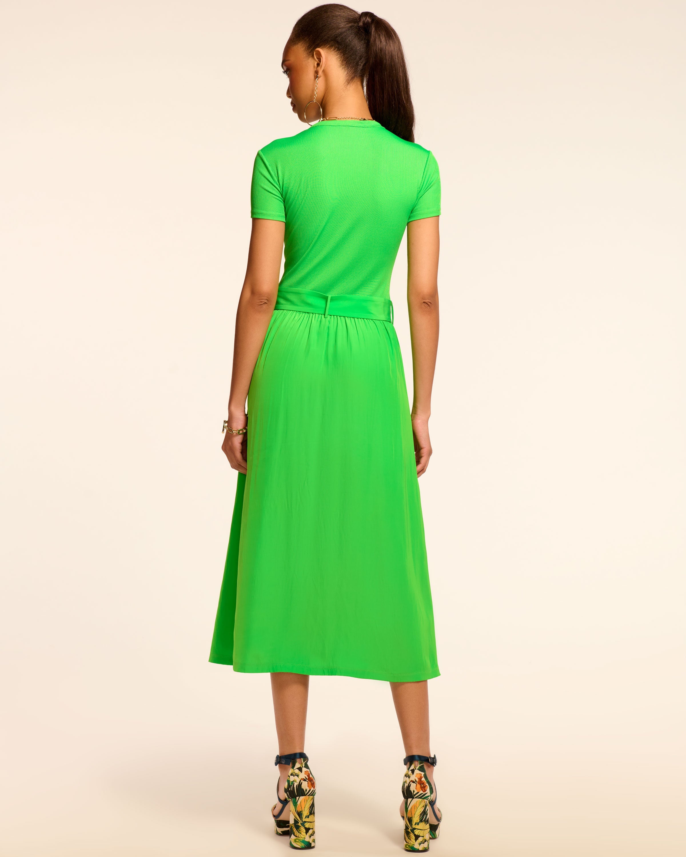 Sylvie Combo Ribbed Midi Dress