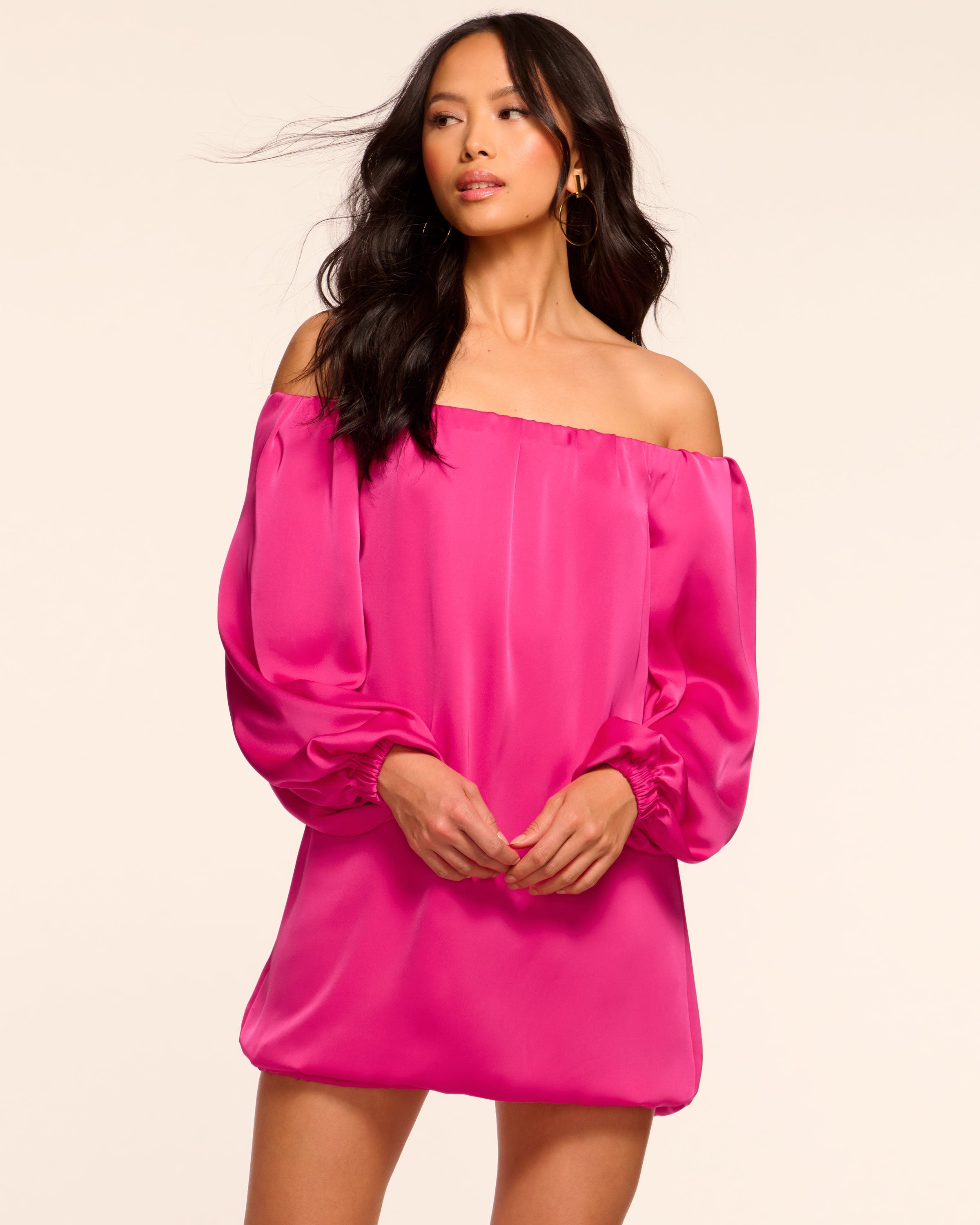 Suzy Off-The-Shoulder Bubble Mini Dress