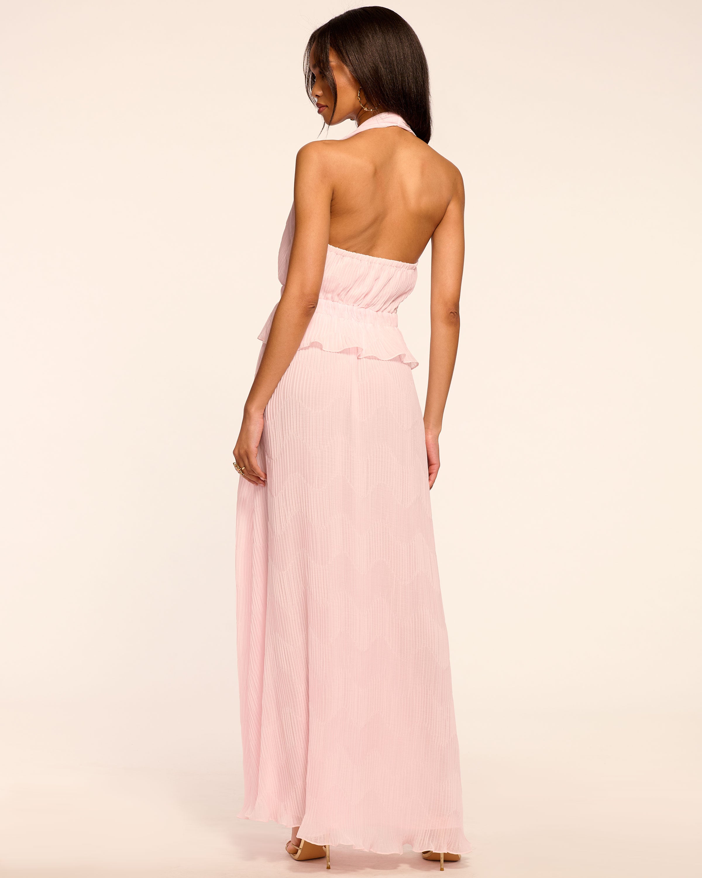 Genevieve Plunging Halter Maxi Dress