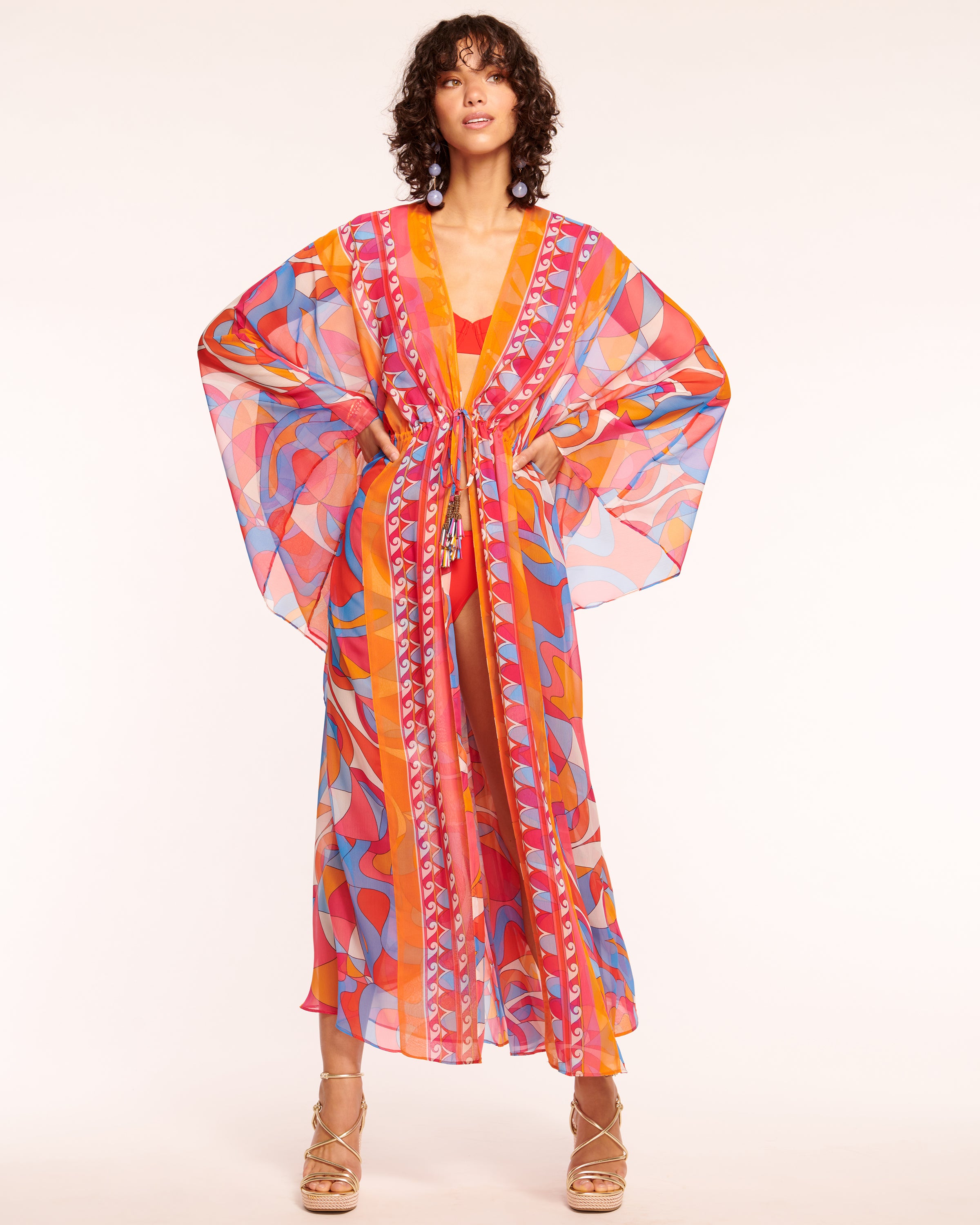 Phebe Long Sleeve Coverup Maxi Dress
