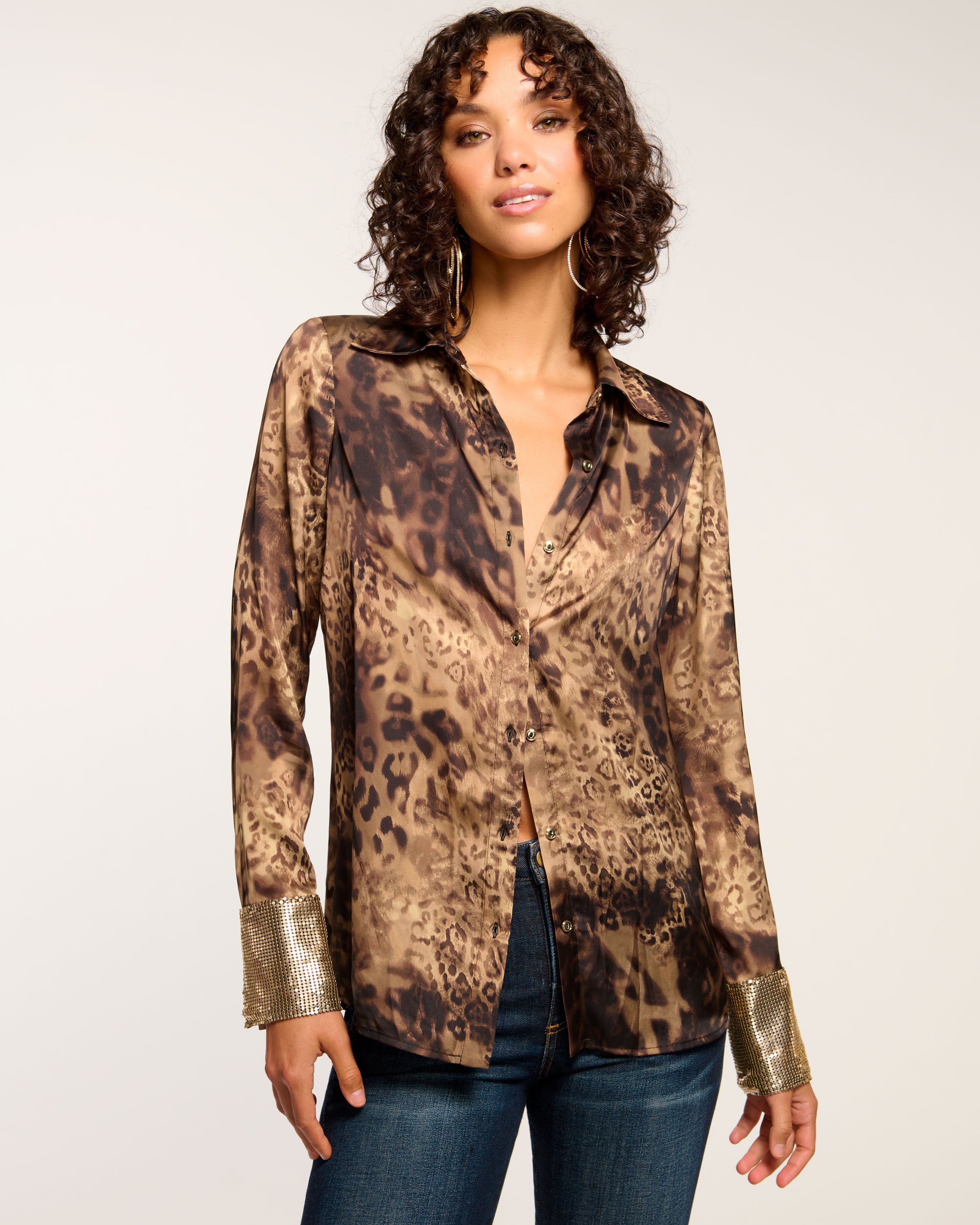 Chrystal Embellished Button Down Top