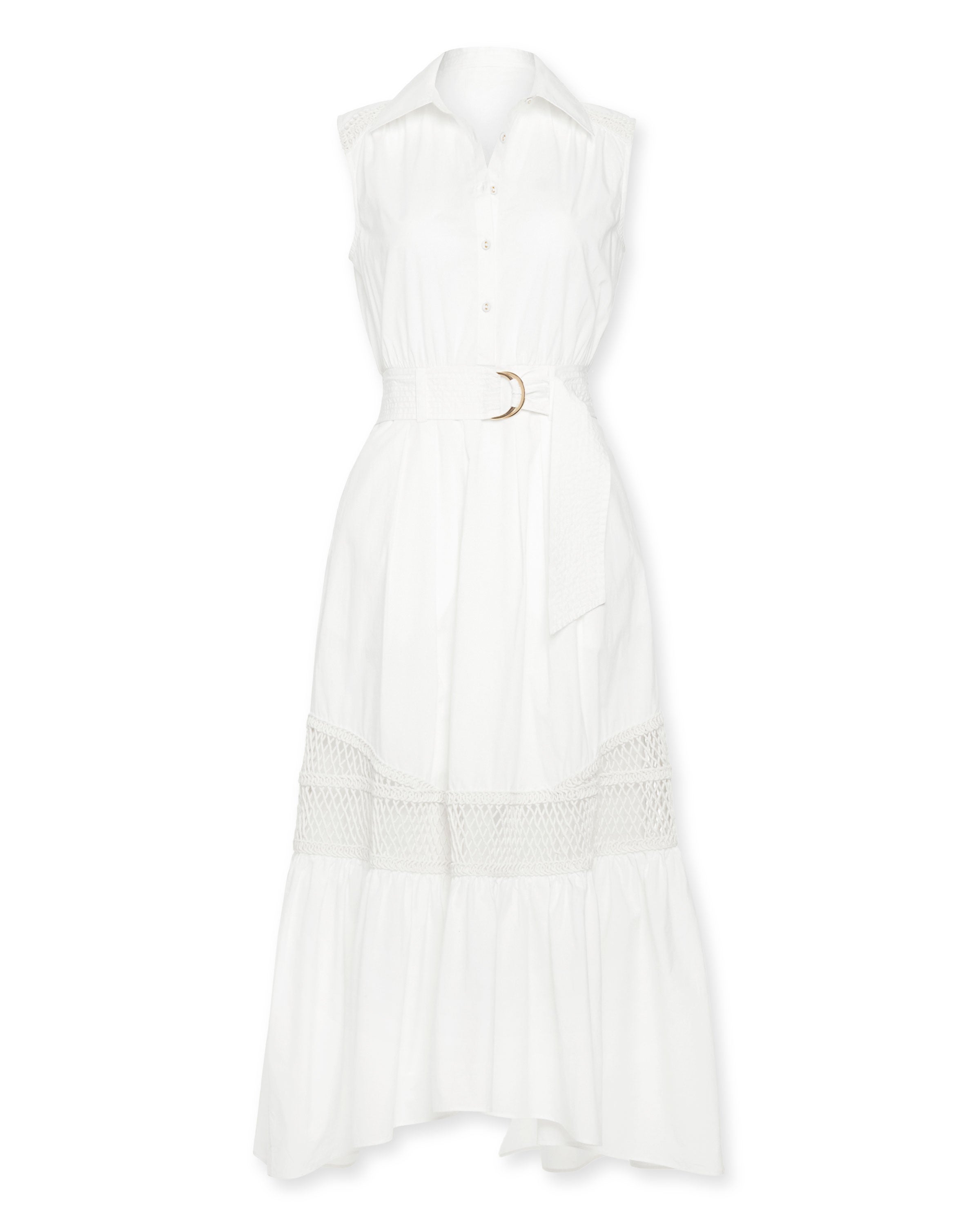 Celina Cotton Poplin Embellished Maxi Dress