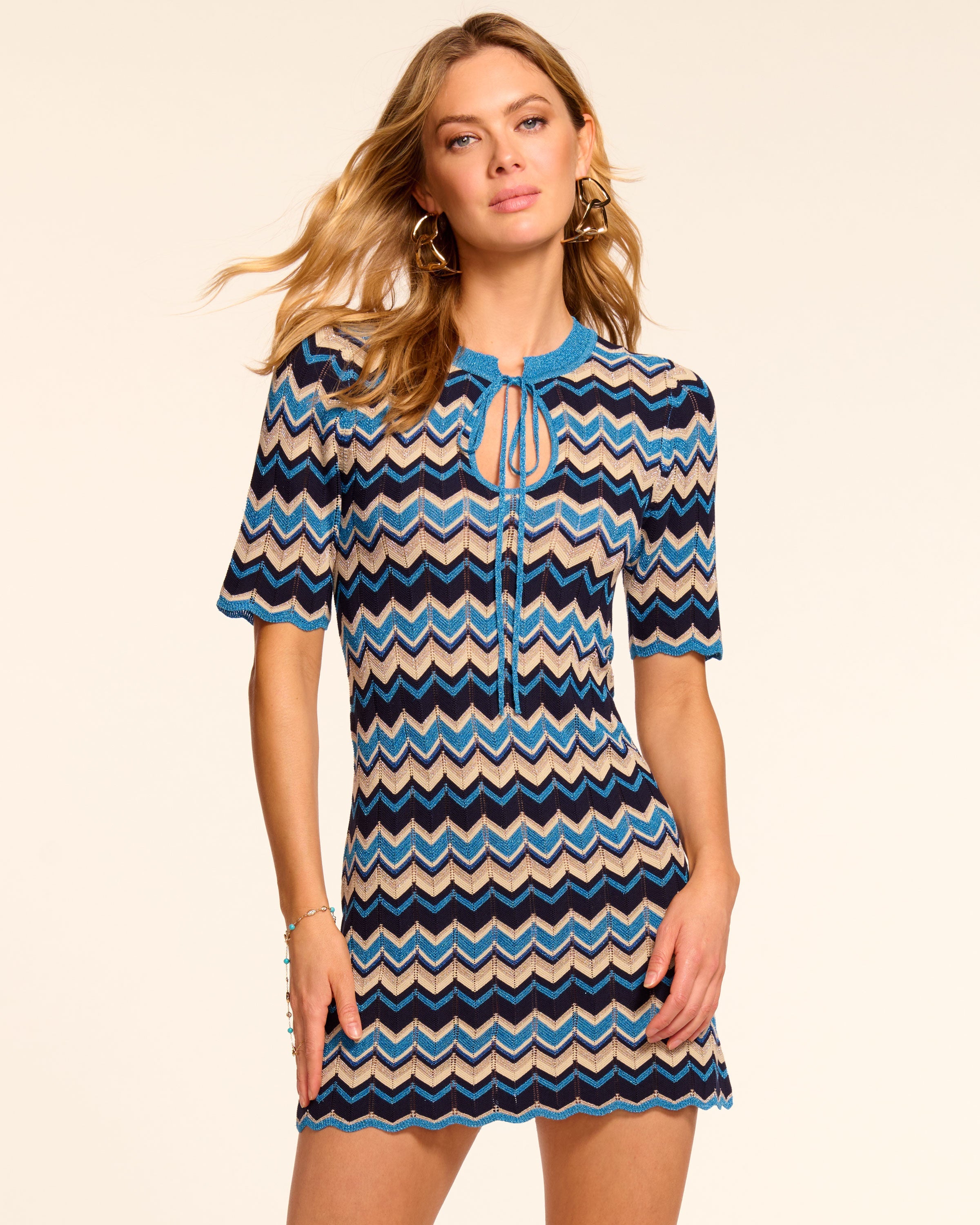 Lucas Metallic Knit Mini Dress